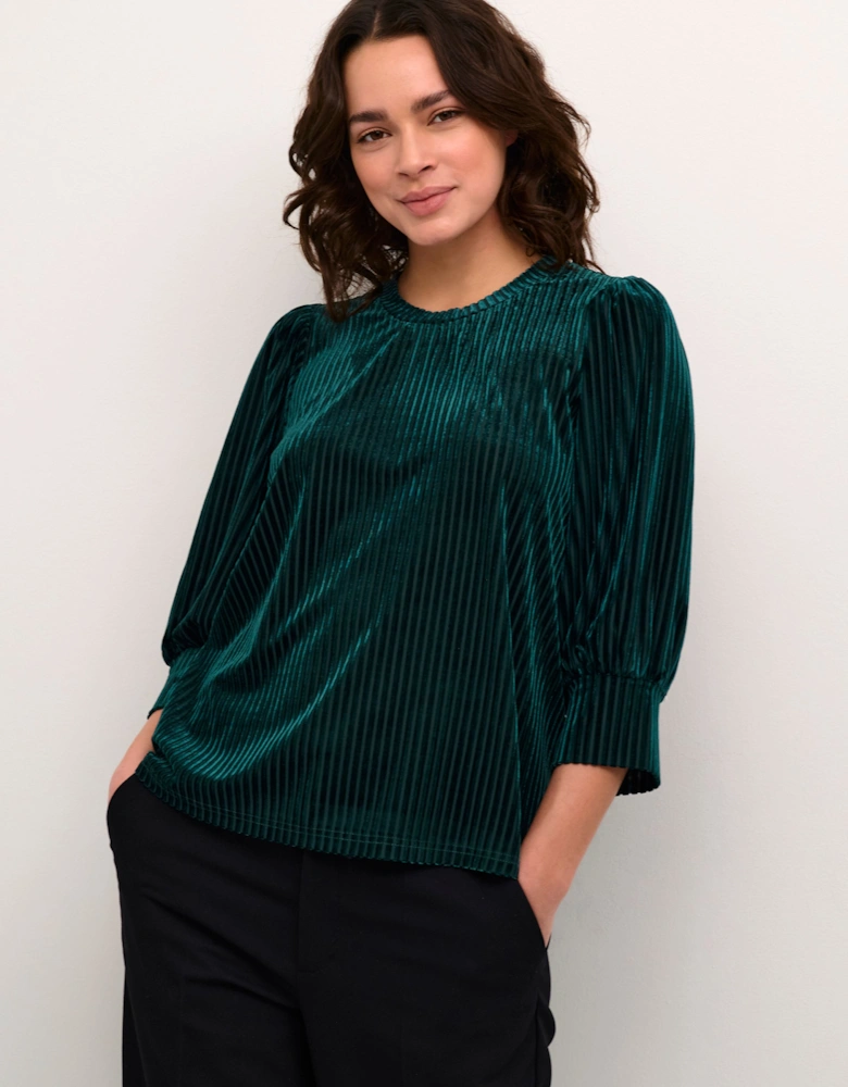 KAcaca 3/4 Sleeve Relaxed Fit Blouse Plain