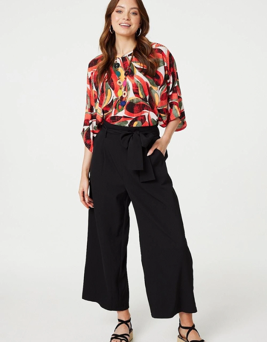 Printed Oversized Top with Necklace, 2 of 1
