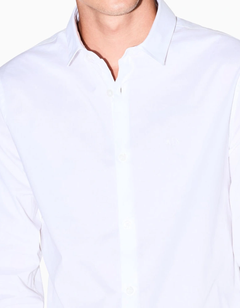 Exchange Slim Fit Woven Cotton Shirt - White 8NZC31