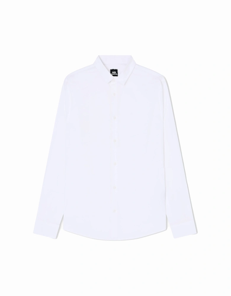 Exchange Slim Fit Woven Cotton Shirt - White 8NZC31