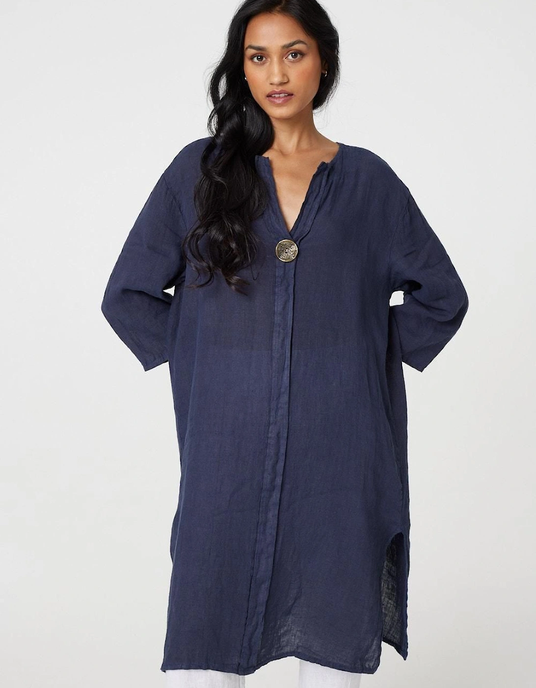 Longline 3/4 Sleeve Knee Length Tunic, 2 of 1