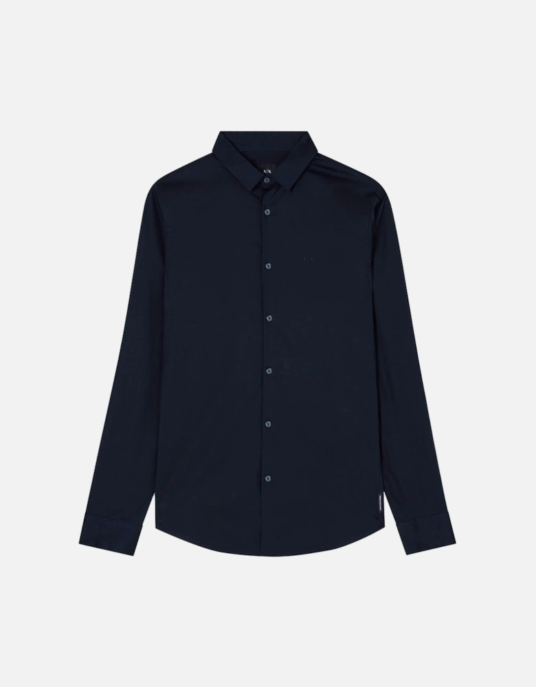 Exchange Slim Fit Woven Cotton Shirt - Black 8NZC31