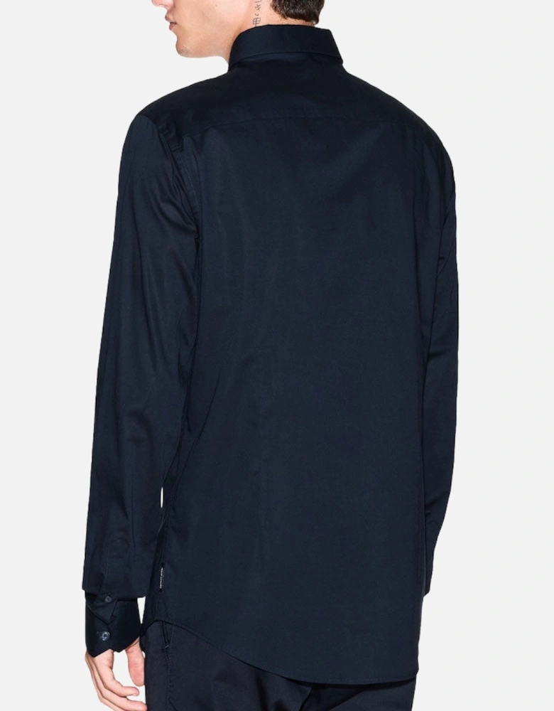 Exchange Slim Fit Woven Cotton Shirt - Black 8NZC31