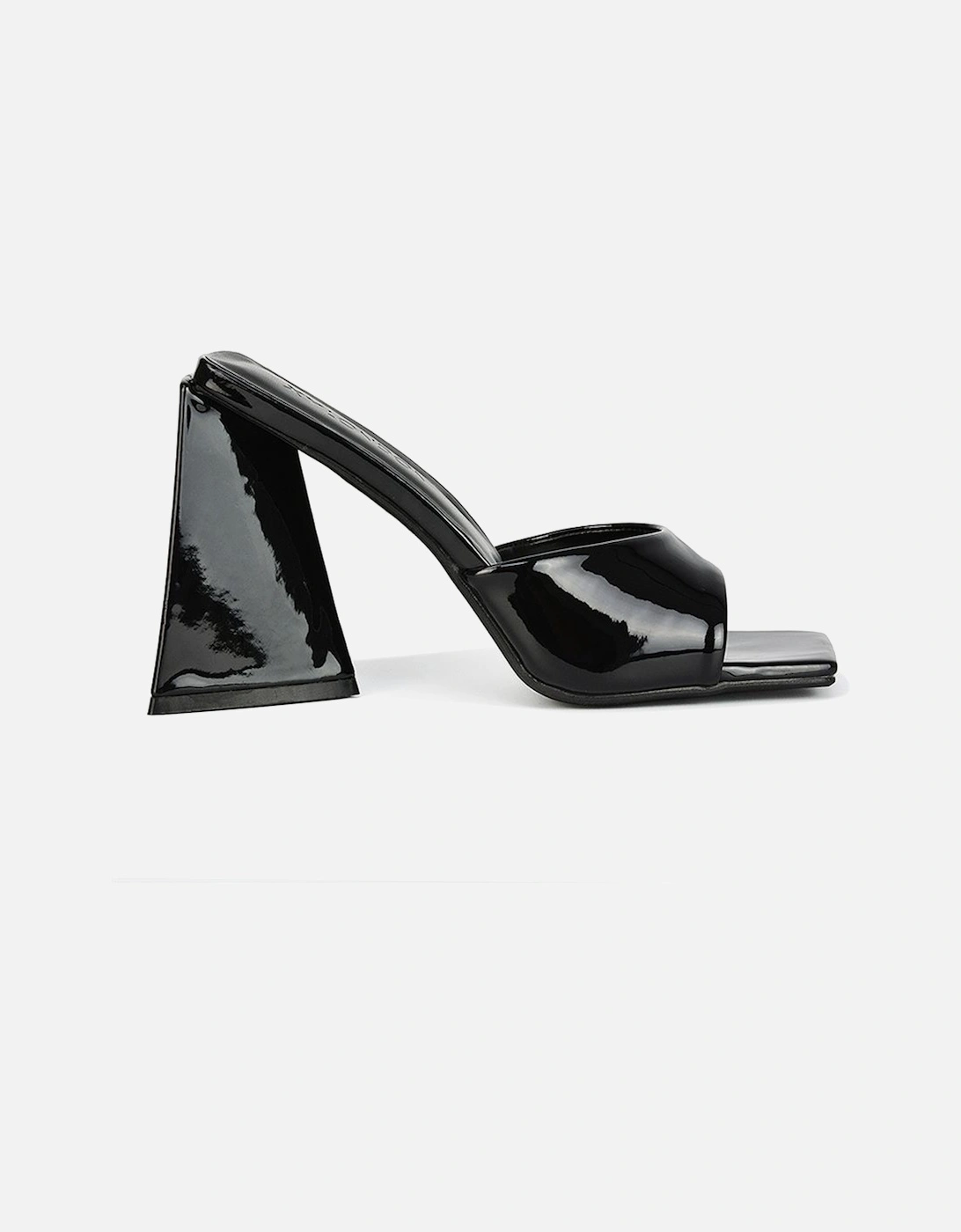 'Gracia' Square Peep Toe Sculptured Flared Block Heeled Mules, 2 of 1