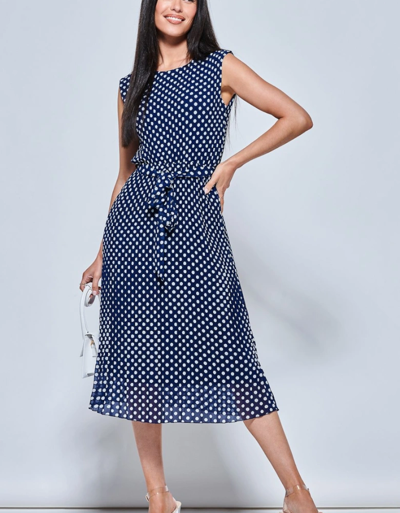 Hayes Pleated Chiffon Midi Dress