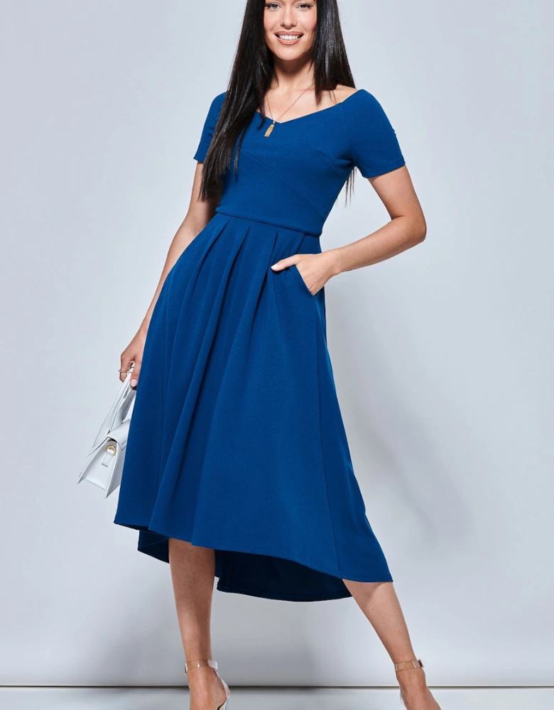 Off The Shoulder Dip Hem Dress