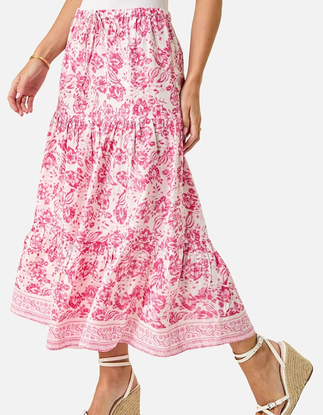 Petite Floral Print Tie Midi Skirt, 2 of 1