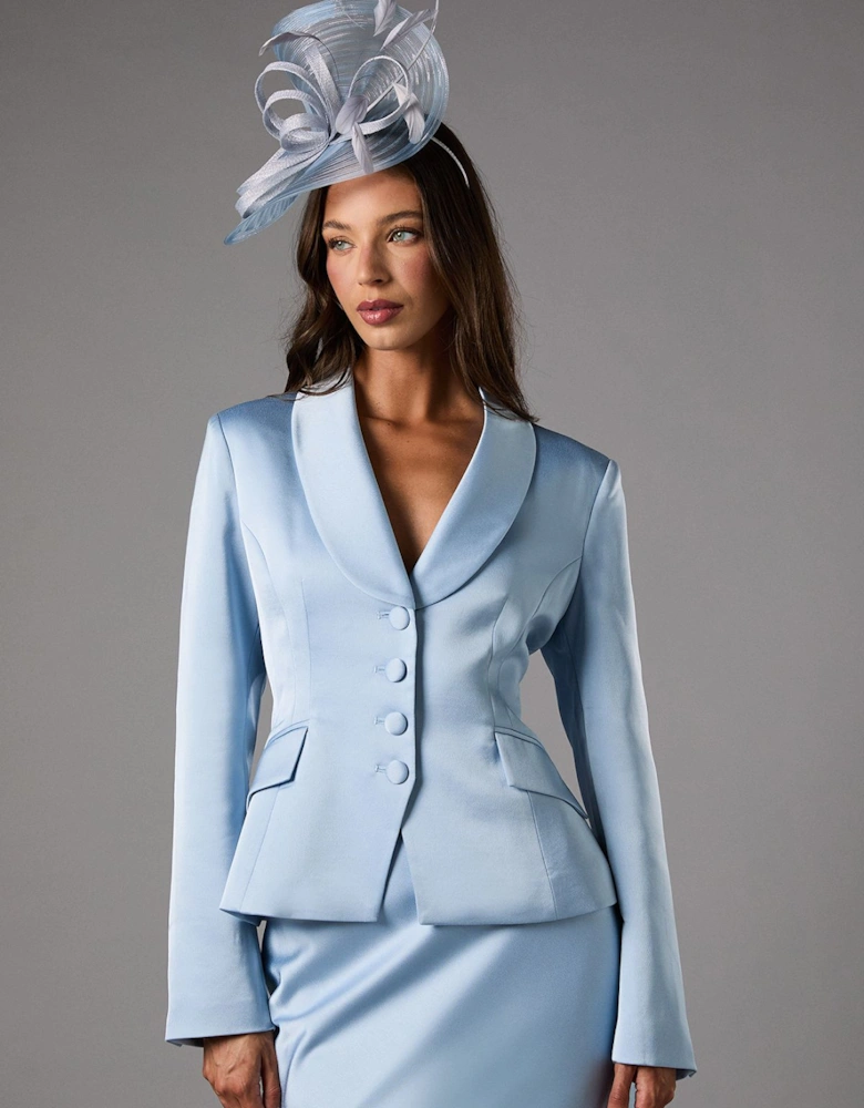 Waisted Jacket With Satin Lapel