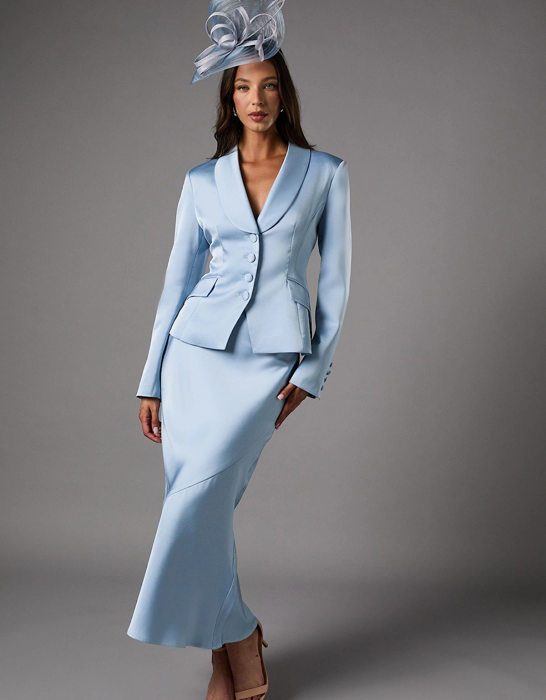 Satin Detail Fitted Skirt, 2 of 1