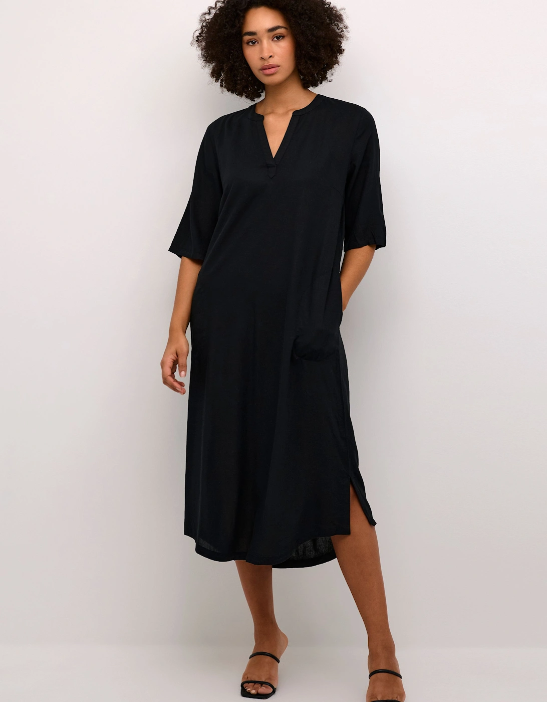 Milia Kaftan Midi Length Dress Striped, 2 of 1