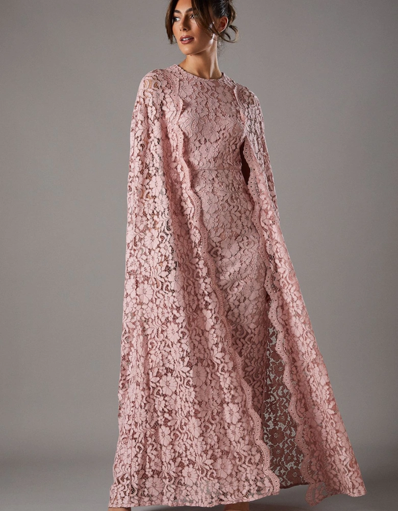 Lace Cape Gown