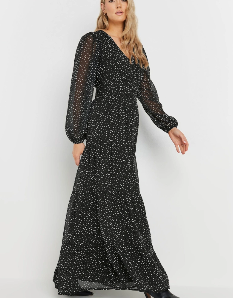 Tall Chiffon Spot Tiered Maxi Dress