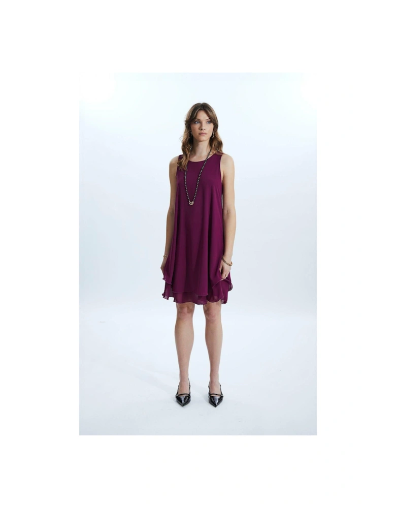 Sleeveless Wave Hem Dress Purple