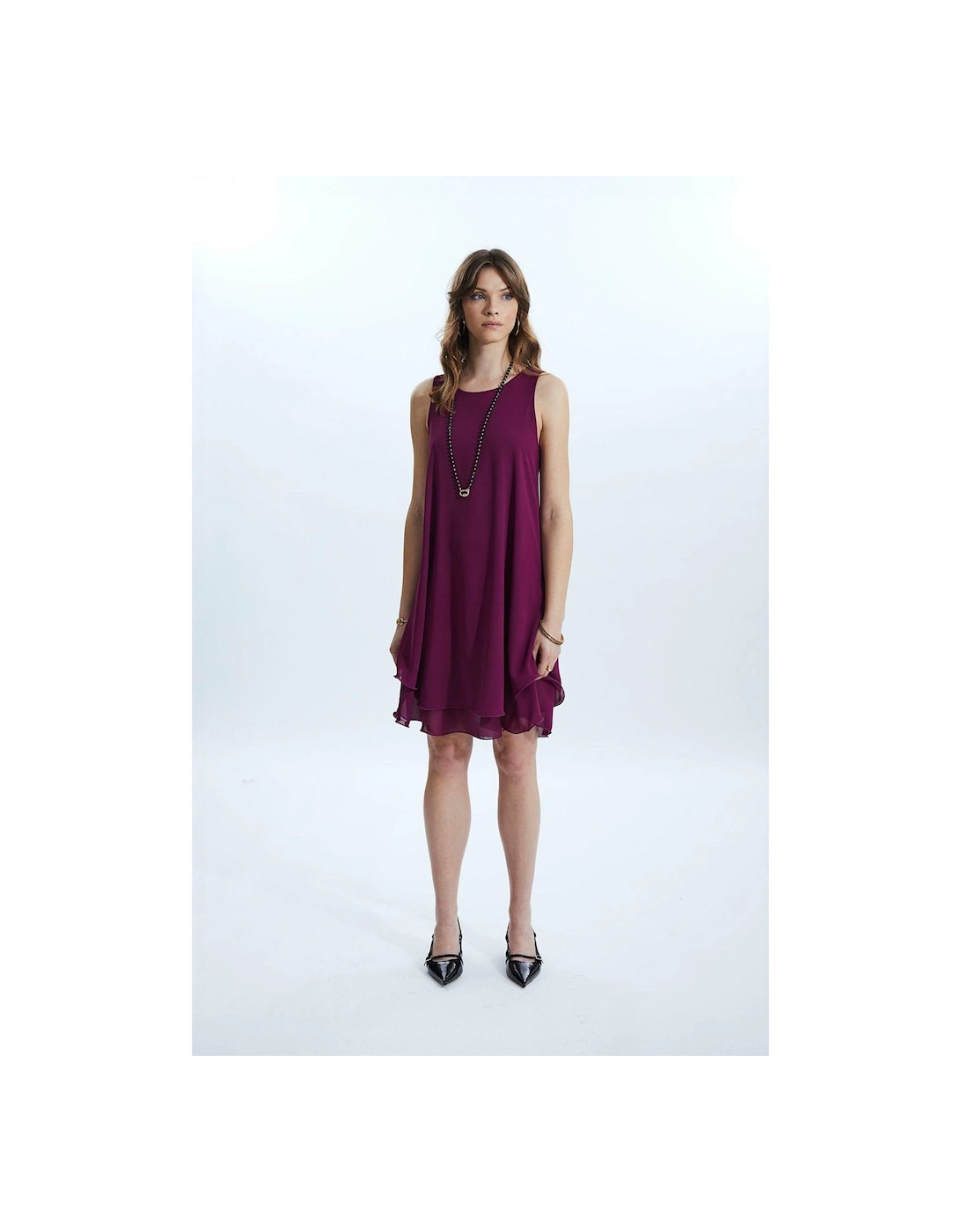 Sleeveless Wave Hem Dress Purple, 2 of 1