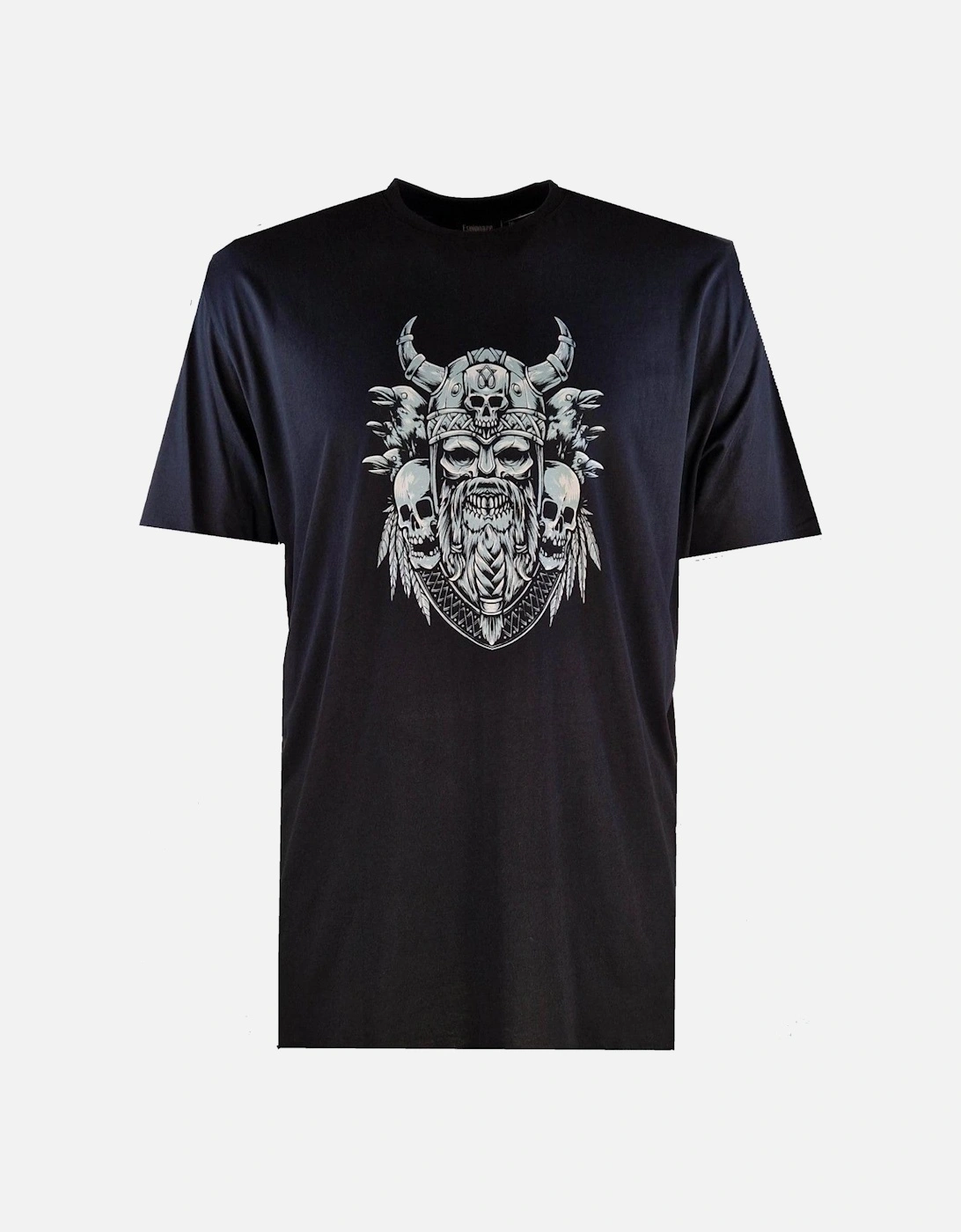 Mens Viking Skull Big & Tall Short Sleeve T-Shirt, 2 of 1