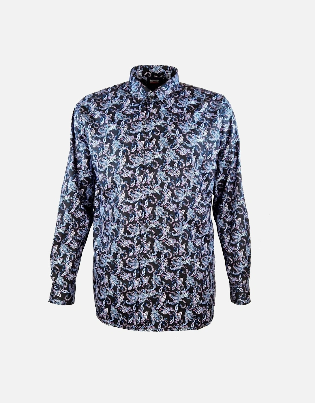 Mens Paisley Print Big & Tall Long Sleeve Shirt, 2 of 1