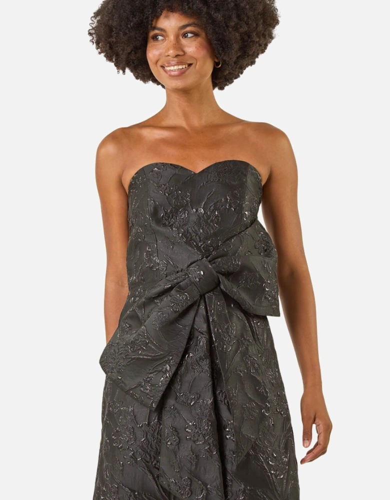 Strapless Brocade Bow Dress