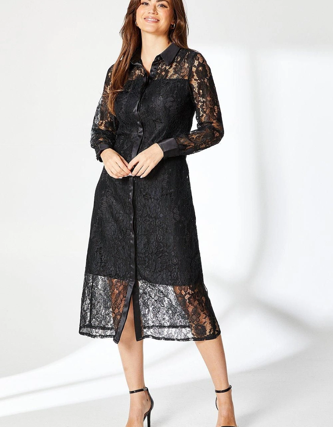 Black Lace Shirt Dress, 2 of 1