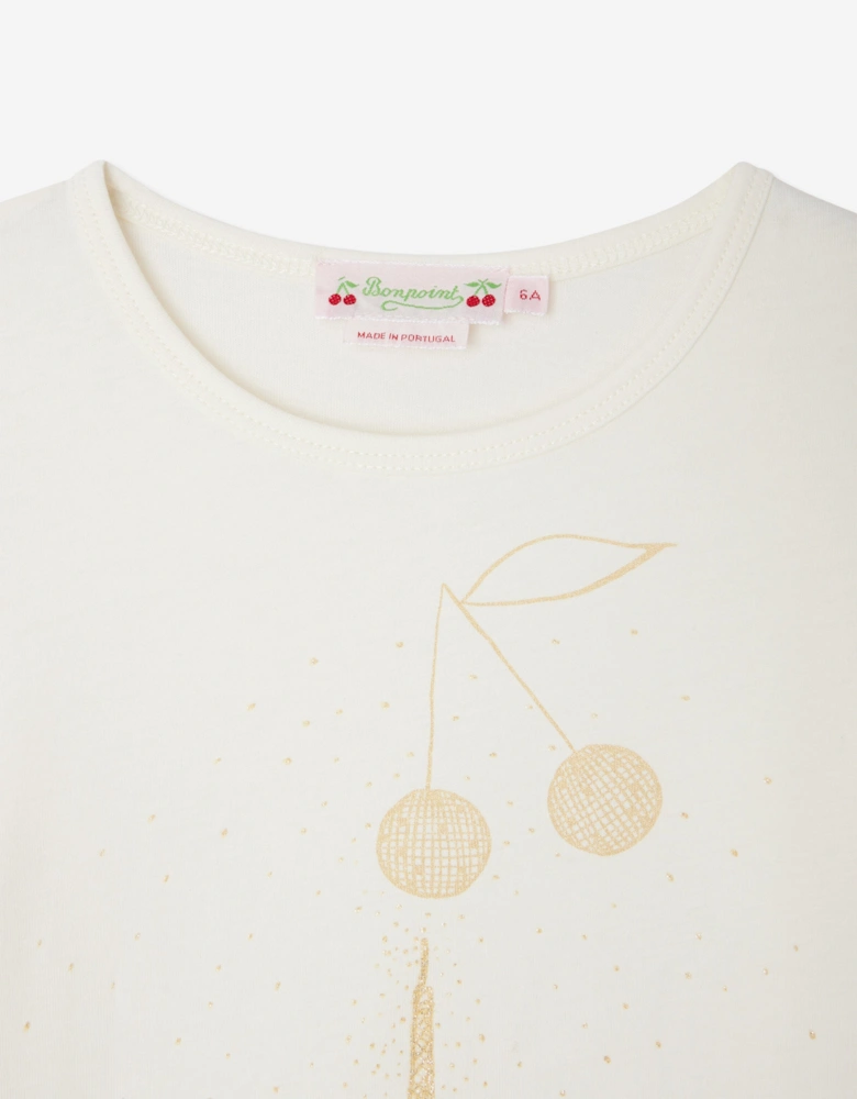 Girls Tidjiane Long Sleeve T-Shirt in Ivory