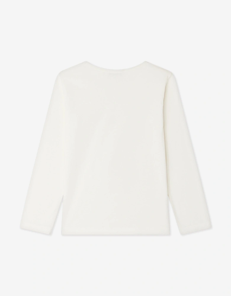 Girls Tidjiane Long Sleeve T-Shirt in Ivory