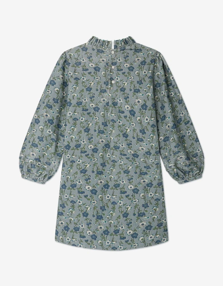 Girls Floral Topaz Dress in Green