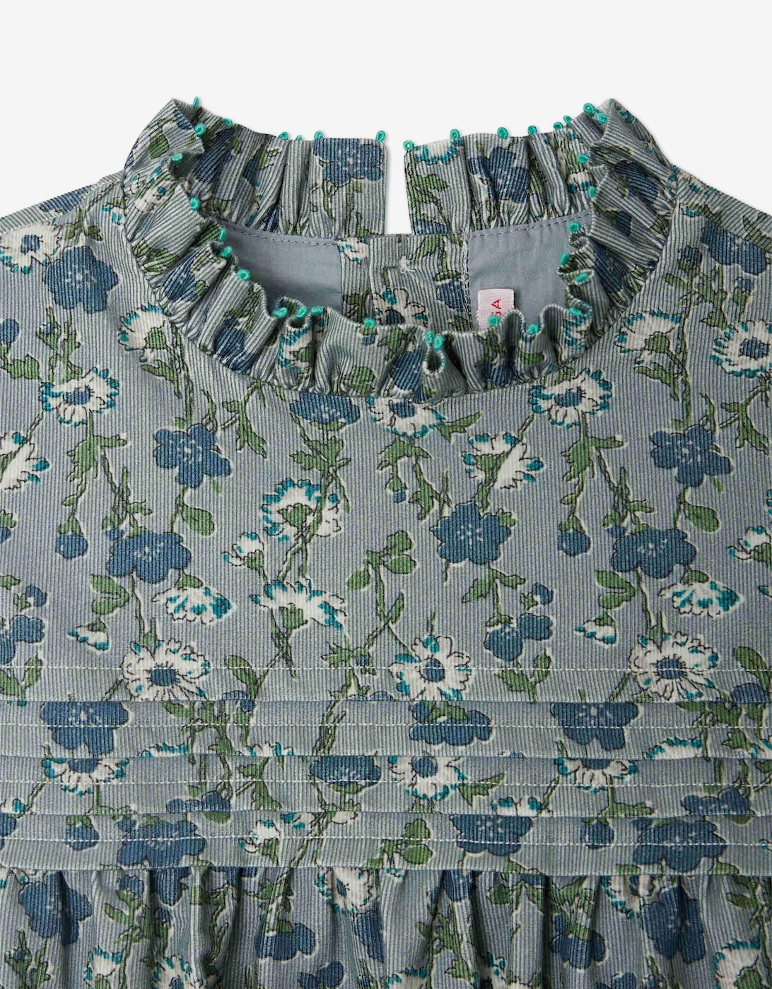 Girls Floral Topaz Dress in Green