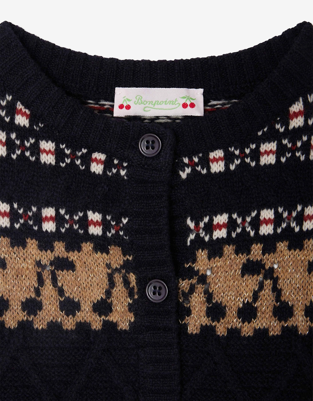 Girls Janou Wool Knit Vest in Navy