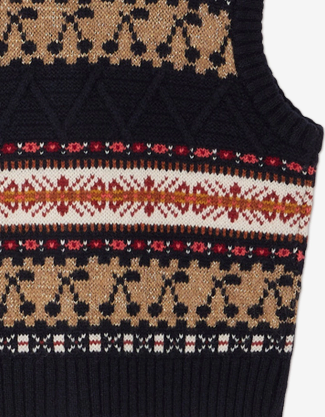 Girls Janou Wool Knit Vest in Navy