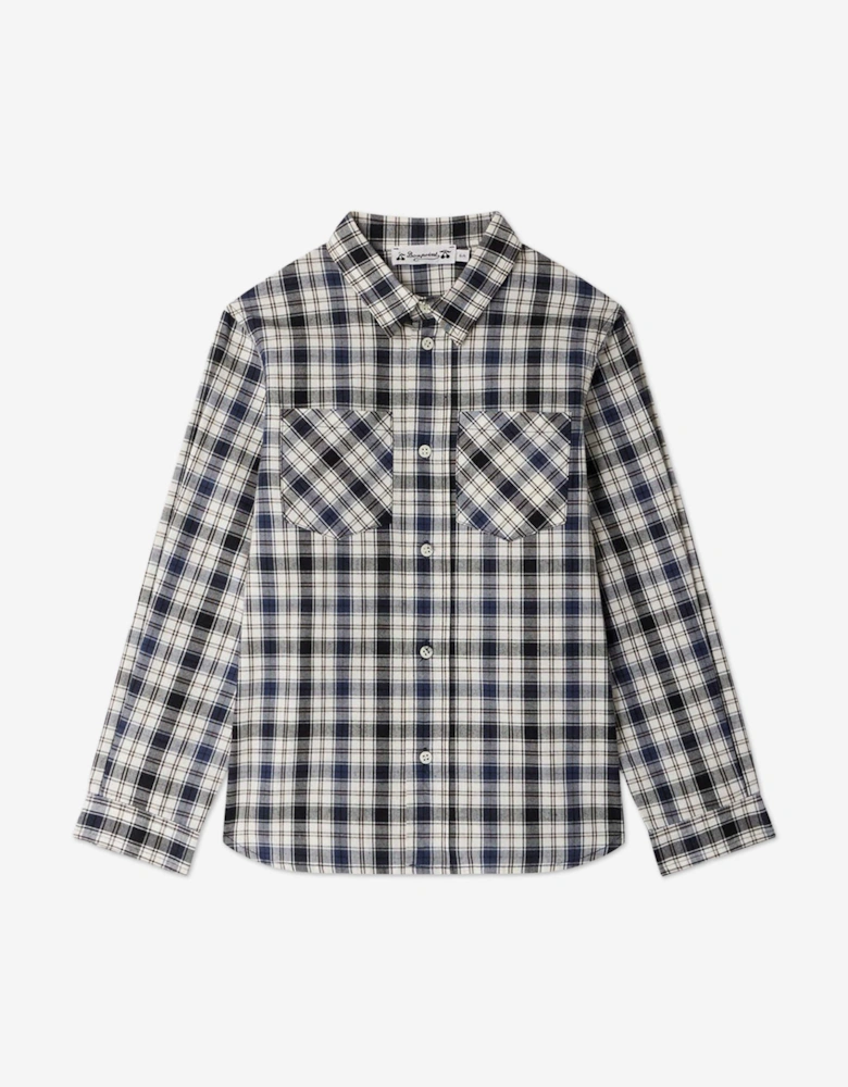 Boys Altman Checked Shirt in Blue