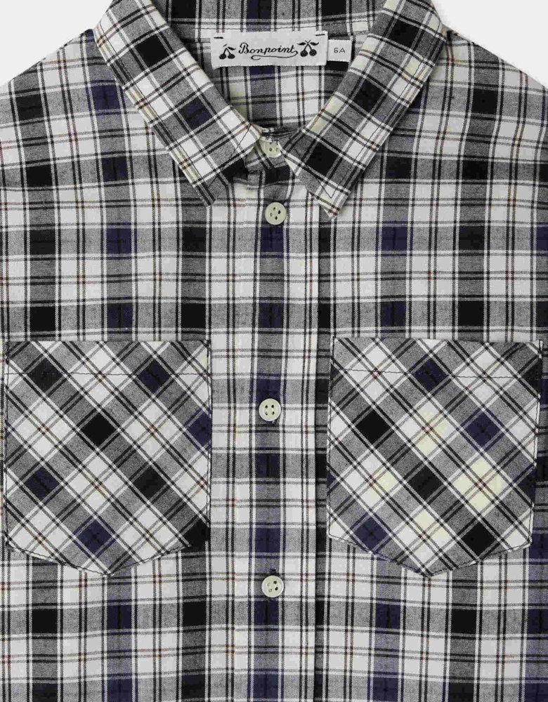 Boys Altman Checked Shirt in Blue