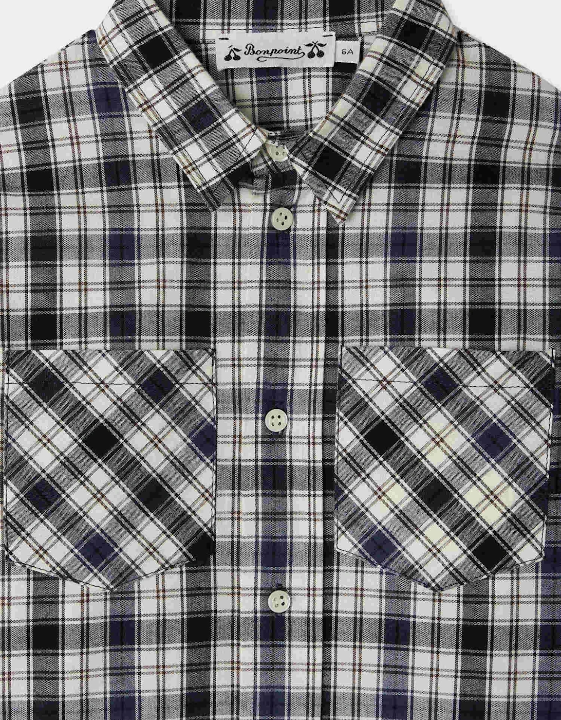 Boys Altman Checked Shirt in Blue