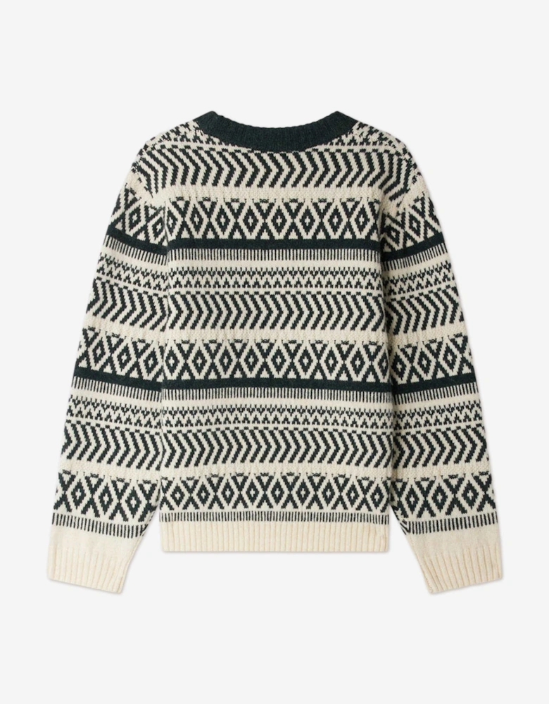Boys Jasiel Wool Knit Jumper in Ivory