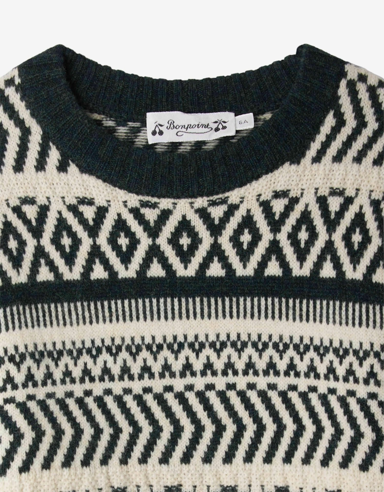 Boys Jasiel Wool Knit Jumper in Ivory