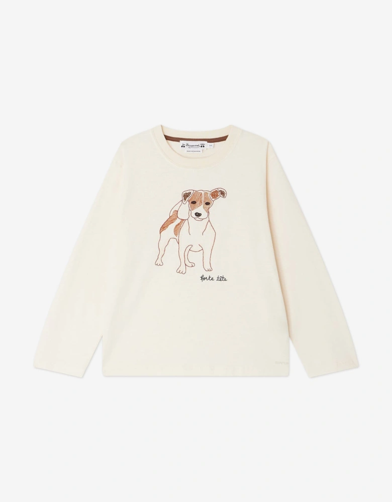 Boys Long Sleeve Tadda T-Shirt in Ivory