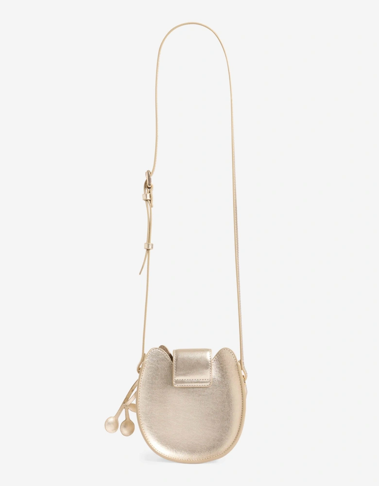 Girls Leather Jura Crossbody Bag in Gold (15cm)