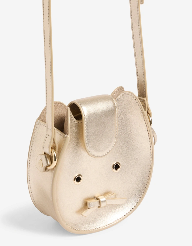 Girls Leather Jura Crossbody Bag in Gold (15cm)