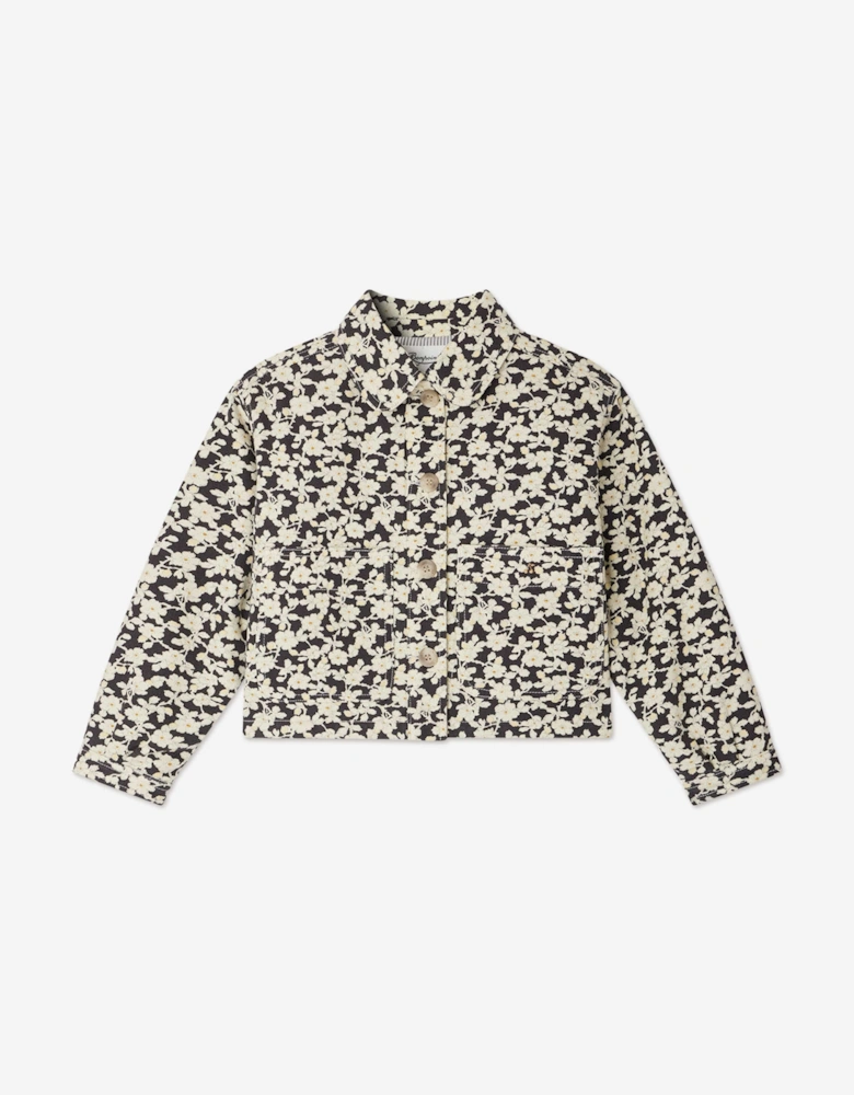 Girls Floral Jalia Jacket in Black
