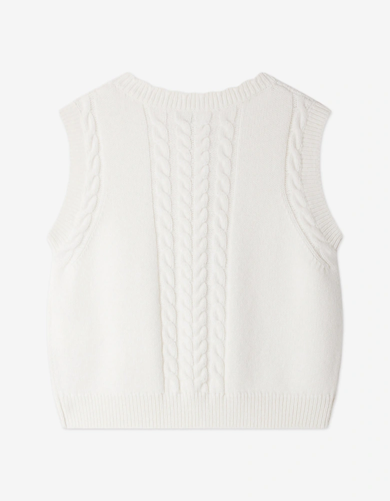 Girls Jobolene Sleeveless Cardigan in White