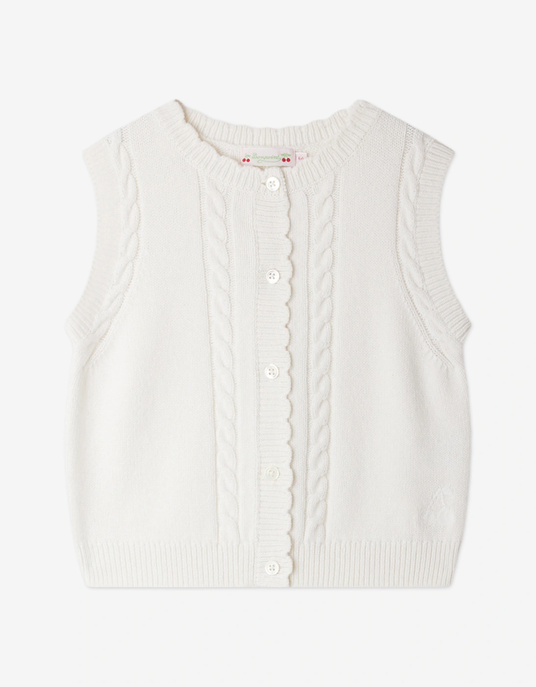 Girls Jobolene Sleeveless Cardigan in White, 5 of 4