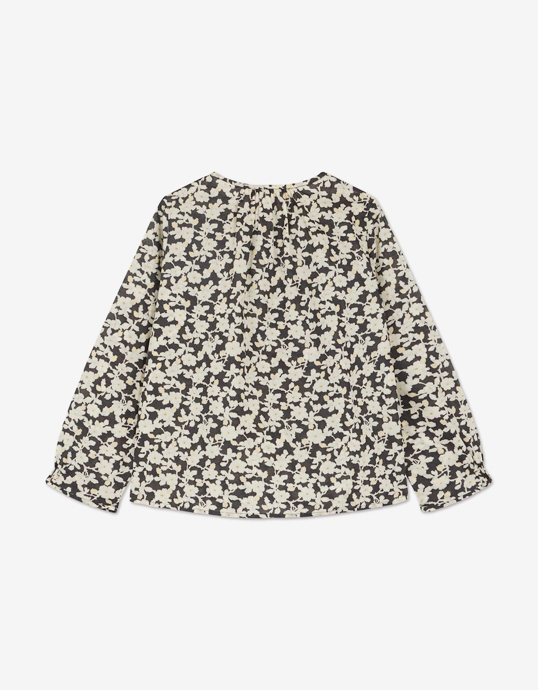 Girls Floral Blouse in Black