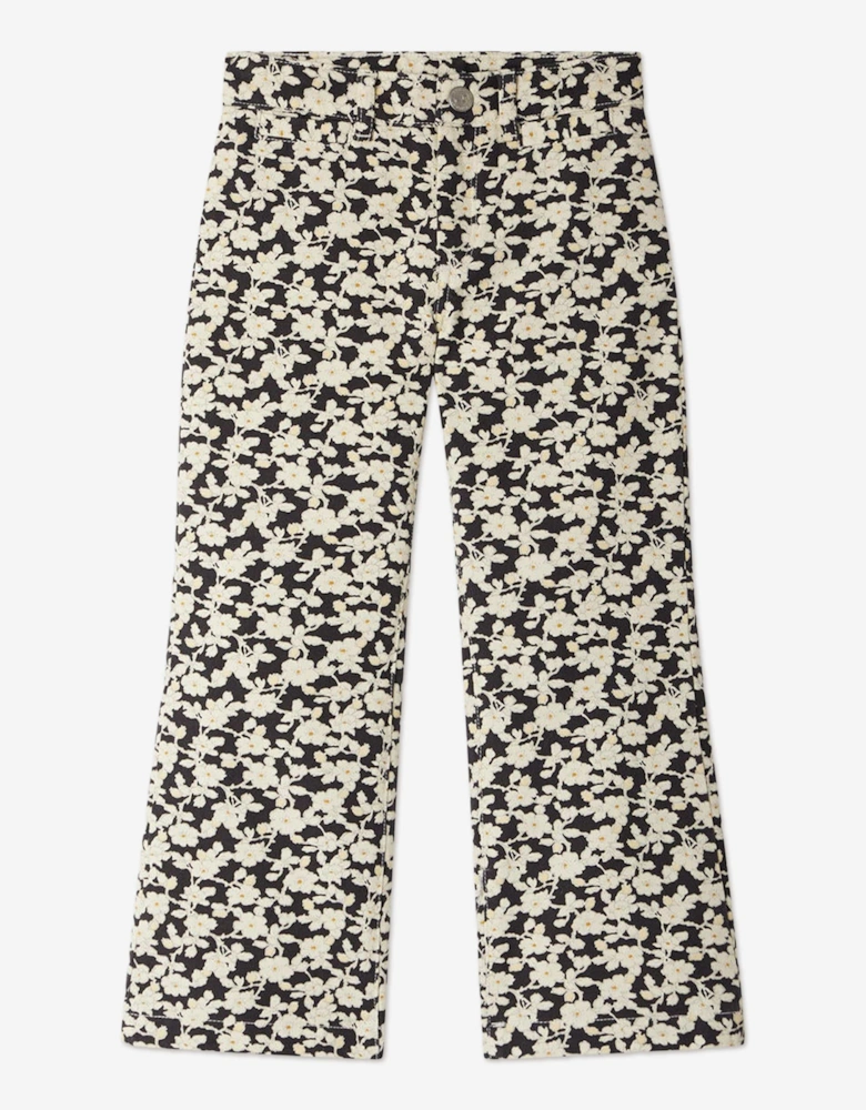 Girls Floral Gersande Trousers in Black