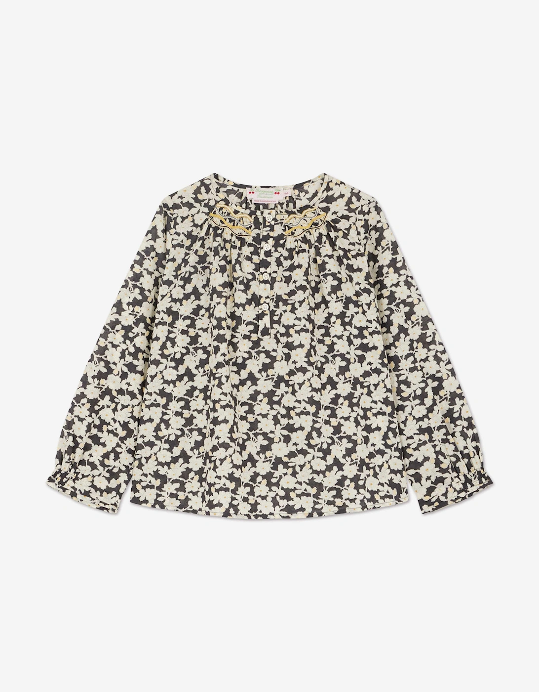 Girls Floral Blouse in Black, 4 of 3