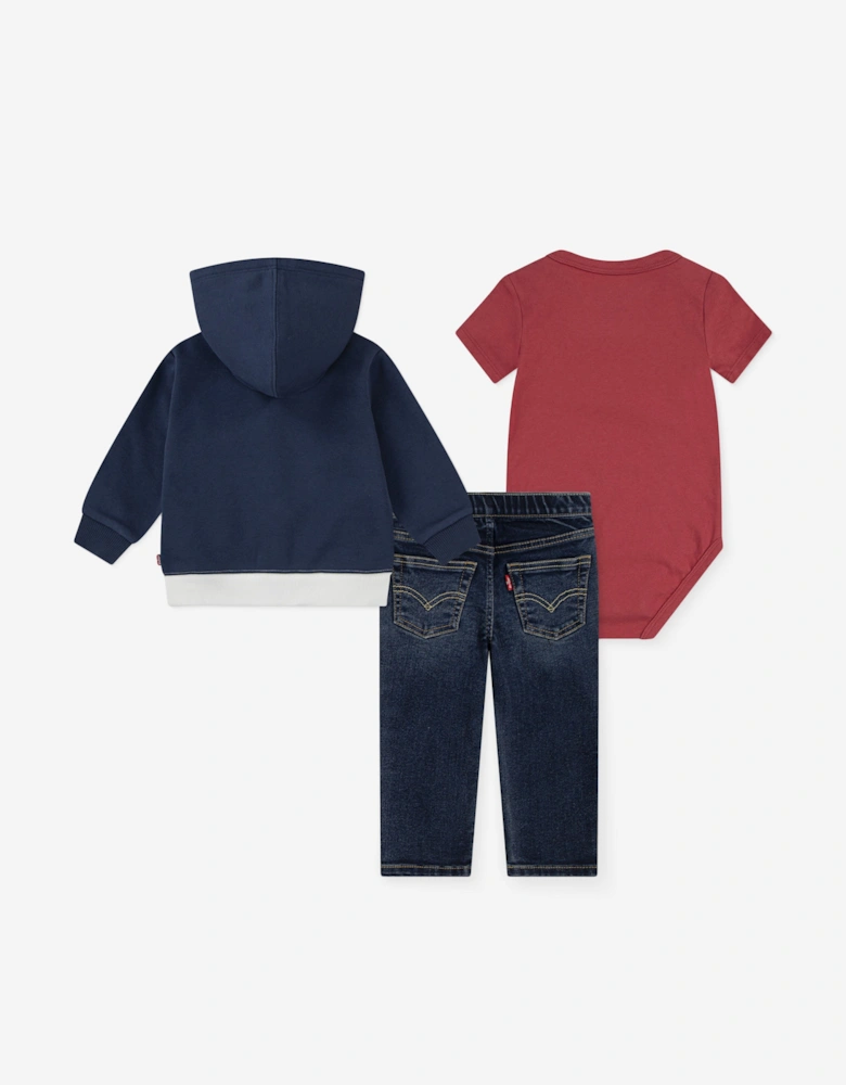 Baby Boys 3 Piece Jeans Set in Navy