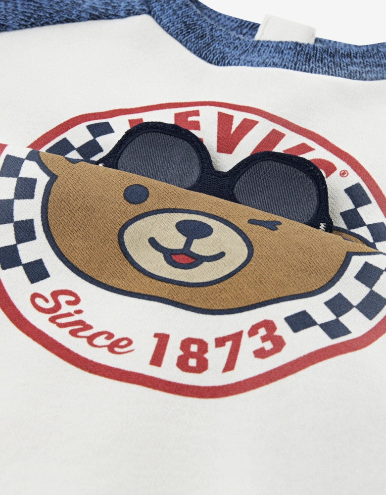 Baby Boys Moto Crew and Jeans Set in Navy