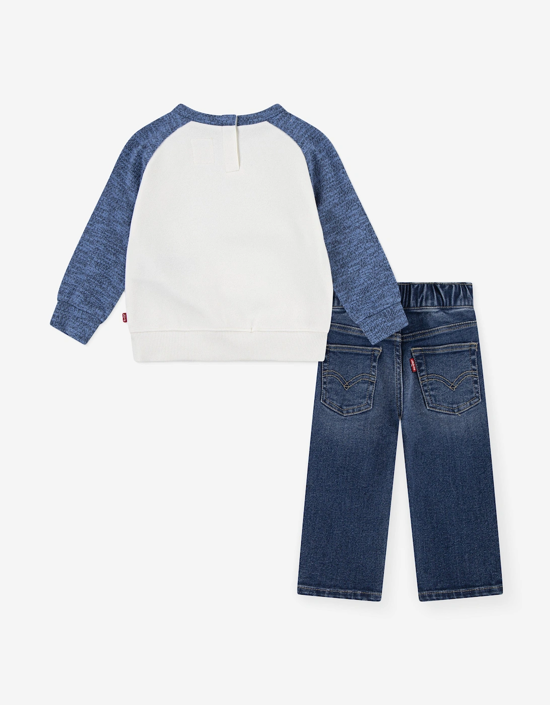 Baby Boys Moto Crew and Jeans Set in Navy