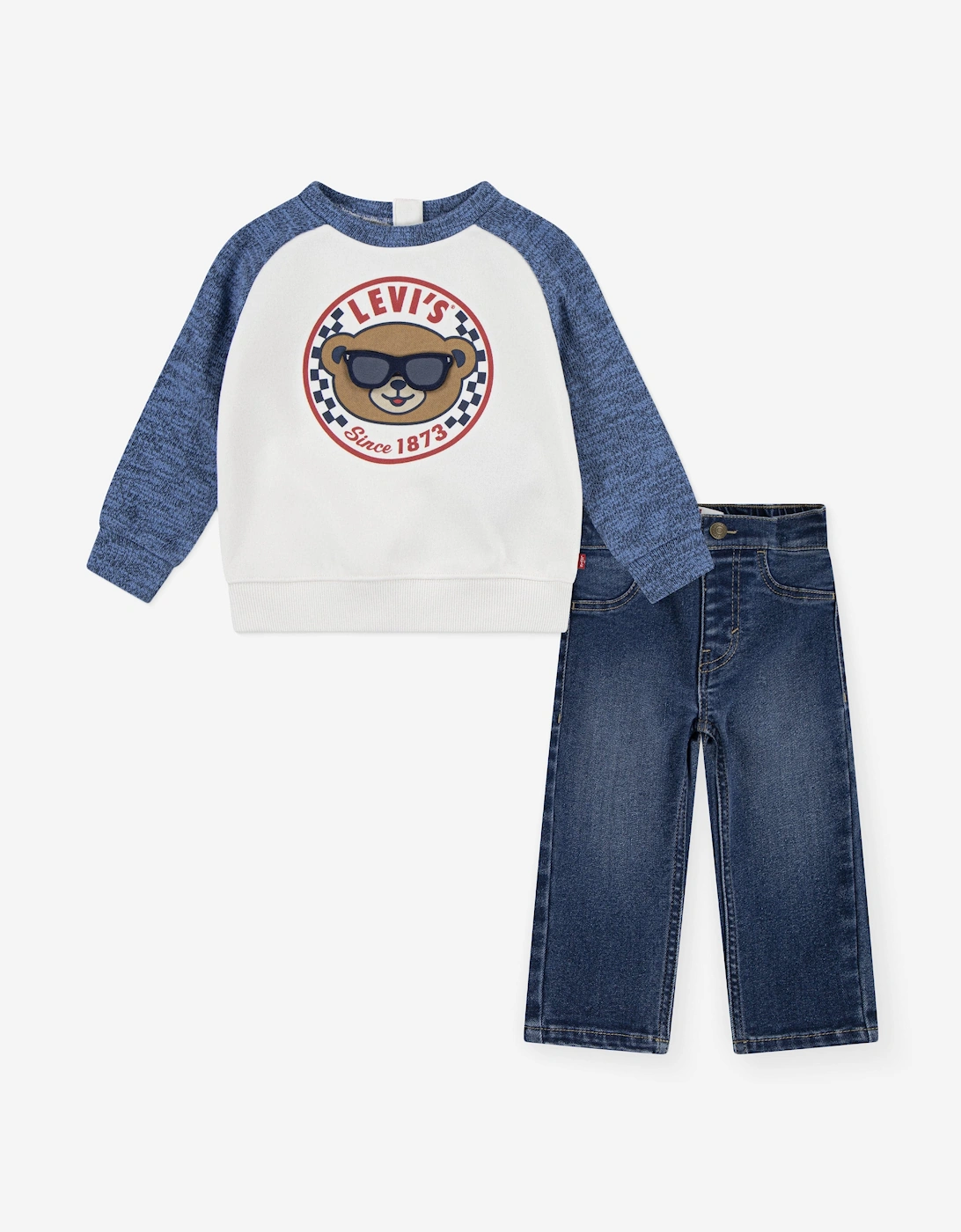 Baby Boys Moto Crew and Jeans Set in Navy, 5 of 4