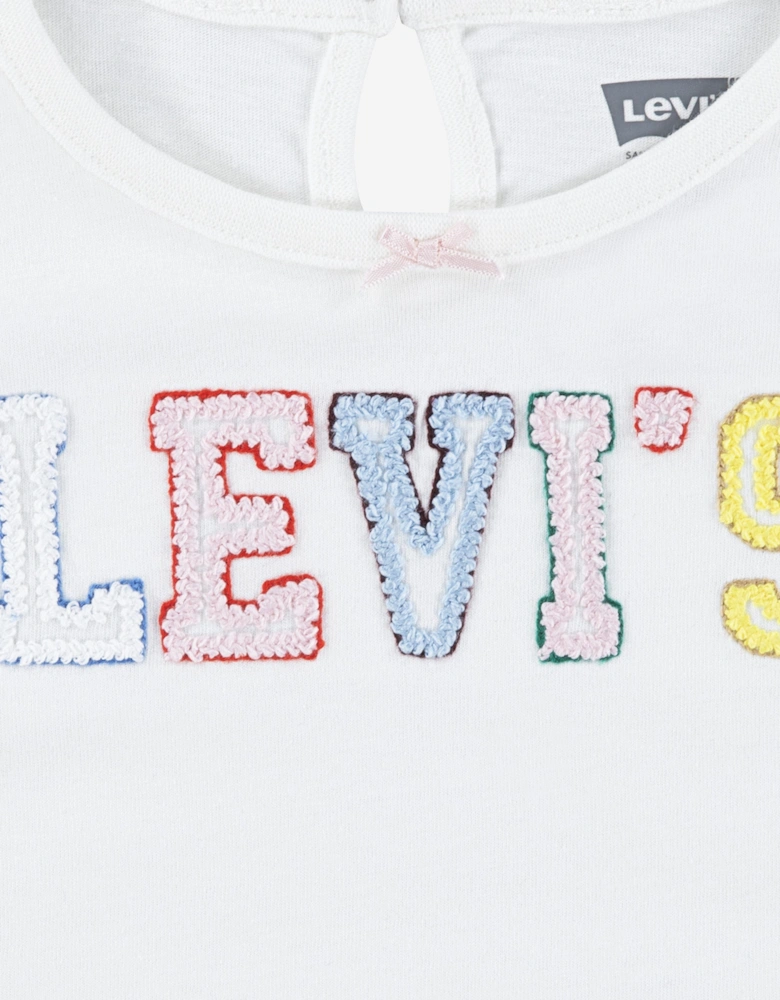 Baby Girls Top and Jeans Set in White
