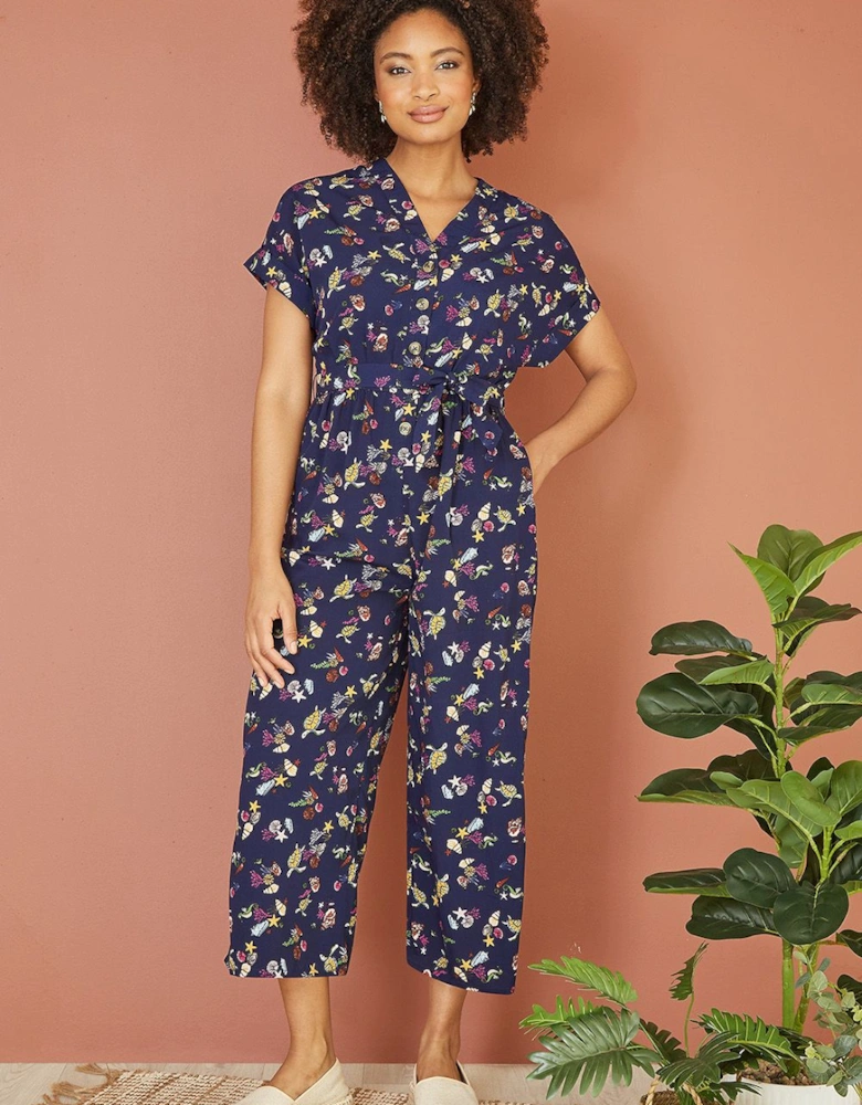 Recycled Sealife Print Jumpsuit