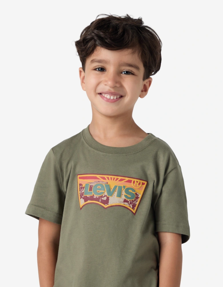 Boys Sunrise Desert T-Shirt in Green
