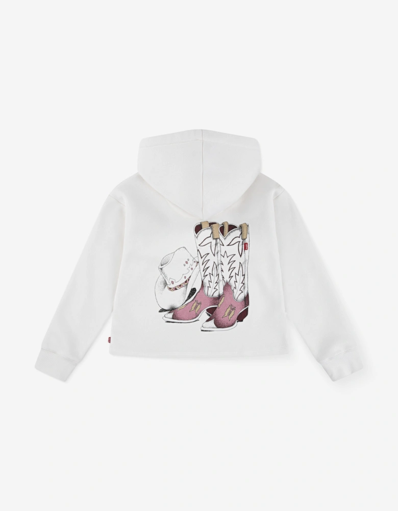 Girls Meet and Greet Western Hoodie in Ivory